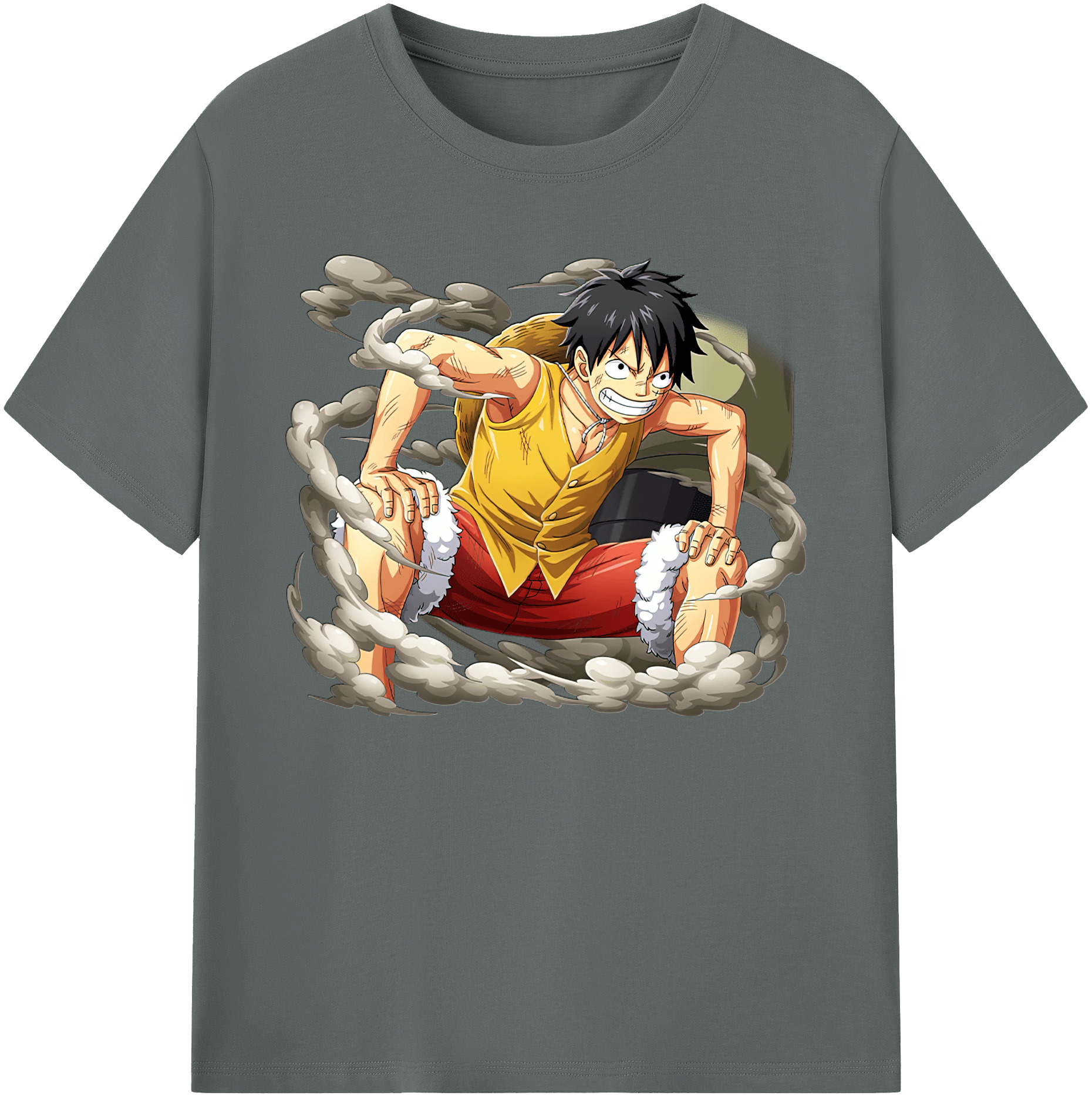 ワンピース モンキー・D・ルフィ ONE PIECE Monkey D. Luffy 綿100％ メンズ半袖Tシャツ｜肌触りやわらか＆通気性